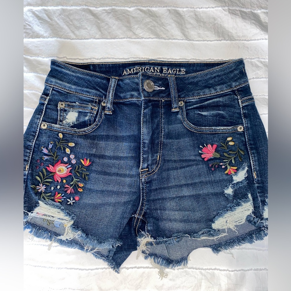 American Eagle Embroidered Shorts